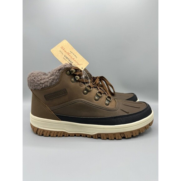 WEATHERPROOF VINTAGEMen's Larry Fleece-Lined Boots, Brown, Size 9 - Picture 3 of 9